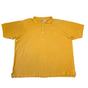 Vtg KingSize 4XL Polo Shirt Men Mustard Yellow Cotton Classic Casual Golf Career
